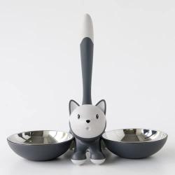 A di Alessi Tigrito Cat Bowl, Grey