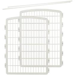 IRIS Exercise 2 Panel Add On Panel Pet Playpen with Door - 34 Inch, White