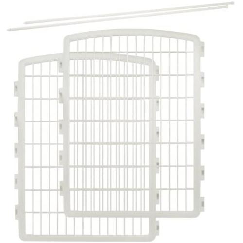 IRIS Exercise 2 Panel Add On Panel Pet Playpen with Door - 34 Inch, White