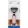 snailmon Double Sided Pet Dematting Rake Comb,6+11 Teeth,Professional Undercoat Rake Brush for Dogs & Cats, Blue/Pink (Pink)