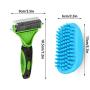 Fox Claw Dog Brush and Cat Brush, Pet Undercoat Rake Grooming Tool for Deshedding, Mats & Tangles Removing, Shedding Brush and Dematting Comb for Large Small Dogs & Cats Long & Short Hair Remover