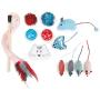 Cat Toy Gift Packs Pounce On It Catnip Teaser Ball Wand Mice 12pc Assorted Set
