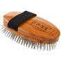 Bass Brushes | Style & Detangle Pet Brush Alloy Pin | Pure Bamboo Handle | Palm Style | Striped Finish | Model A6-Sb