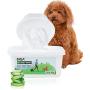 Pet Grooming Wipes with Deodorizing Hypoallergenic for Dogs Cats Cleaning Face Butt Eyes Ears Paws 100ct per Pack