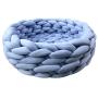 Lucky Monet Cotton Knitted Pet Bed Basket Warm Soft Woven Cat Nest Cozy Cuddler for Dogs & Cats