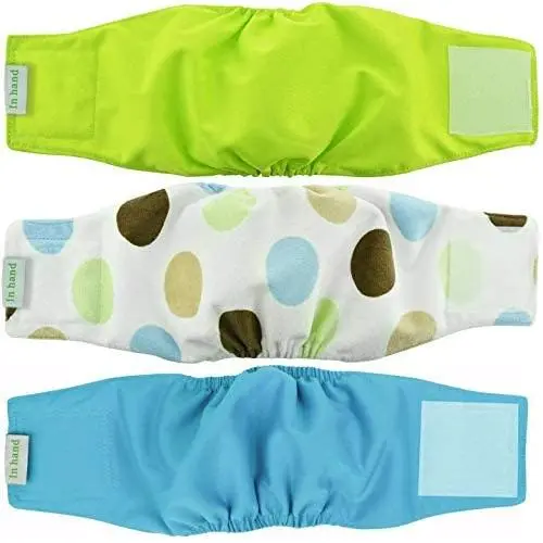 IN HAND Washable Male Dog Diapers(Pack of 3), Premium Reusable Belly Bands for Male Dogs, Durable Male Dog Belly Wrap, Comfy Doggie Diapers IN HAND Washable Male Dog Diapers(Pack of 3), Premium Reusable Belly Bands for Male Dogs, Durable Male Dog Belly Wrap, Comfy Doggie Diapers