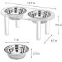 NIUBEE Raised Cat Dog Bowls, Clear Acrylic Elevated Pet Feeder with Dishes for Food and Water