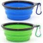 ME.FAN Collapsible Dog Bowl [2 Set] Travel Portable Dog Bowl(12oz) Silicone Foldable Travel Bowl/Pet Food Bowl/Cat Water Bowl/Silicone Pet Expandable Bowls + Carabiners Per Set
