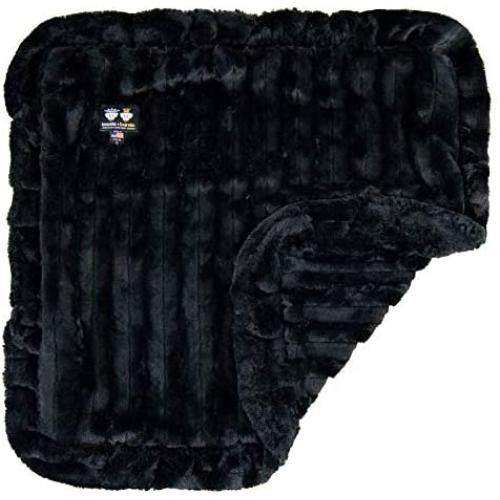 BESSIE AND BARNIE Ultra Plush Black Puma Luxury Dog/Pet Blanket