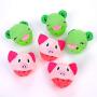 ocijf179 Cat Toy 3Pcs Frog Pig Shape Plush Bell Hollow Out Round Ball Cat Kitten Interactive Toy - Pink Pig