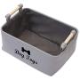 Xbopetda Canvas Dog Toy Basket Dog Treat and pet Toy Storage Bin Dog Food Storage Pet Treat Canisterv with Wooden Handle, Large(Gray)