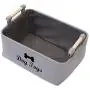 Xbopetda Canvas Dog Toy Basket Dog Treat and pet Toy Storage Bin Dog Food Storage Pet Treat Canisterv with Wooden Handle, Large(Gray)