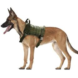 Patgoal Tactical Dog Harness, Adjustable Military Dog Molle Vest with Handle, No Pulling Service Dog Holster for Medium Large Dog Breed (Shipping from USA)