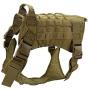 DGSD Tactical Dog Harness with Metal Buckle,Working Pet MOLLE Vest with Handle, Easy Control Handle for Large Dog Walking, Hook and Loop for Dog Patch, No Pulling Front Leash Clip,C,M