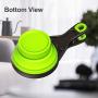 Collapsible Pet Food Scoop Silicone Measuring Cup Bag Clip 2 Pieces Water Snack Travel Bowl for Dogs Cats (1 Cup and 1/2 Cup)