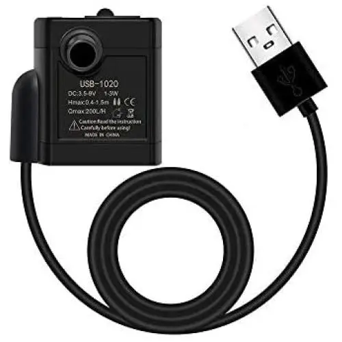 AWLUYAPL Submersible USB Water Pump 3W 1.64feet 50GHP Water Fountain Pump for Fish Tank cat Fountain Replacement AWLUYAPL Submersible USB Water Pump 3W 1.64feet 50GHP Water Fountain Pump for Fish Tank cat Fountain Replacement