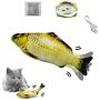 Floppy Fish Cat Toy,Interactive Fish Cat Toys,11''USB Charging Dancing Fish Cat Toy,Made of Cotton and Short Plush,Cat Kicker Fish Toy Can Chew and Kick,Reducing Stress for Cats.（Must Tap to Start）