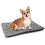 DayDayFun Henna Pet Sleeping Mat Black White Design Floral Elements Monochrome Tattoo Pattern South Pet Mats for Litter Boxes Black White