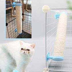 Cat Scratching Post Pillar Claw Scratcher/w Sisal Rope, Kitten’s Sisal Scratcher Tree Post for Cat’s Wire Cage Kennel Crate Home House, 2 Pcs