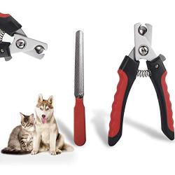 Dog & Cat Pet Nail Clippers and Trimmers with Safety Guard to Avoid Over Cutting Nails,Free Nail File,Razor Sharp Blade-Professional Grooming Tool