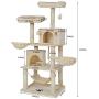 BYUP Large Multi-Layer cat Tree, Double Plush Apartment, cat Climbing Frame, cat Habitat, cat Tower, cat Activity Center