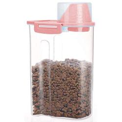 Pet Food Storage Container with Measuring Cup, Pour Spout and Seal Buckles Food Dispenser for Dogs Cats