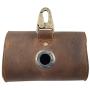 Taco Dog, Poop Bag Pouch Handmade from Full Grain Leather - Convenient Carrier, Clips onto Leash, Dispenser, Easy Cleanup When Walking - All Natural, Lightweight, Accessory - Bourbon Brown
