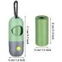 Blulu 2 Pieces Dog Poop Waste Bag Holder Dispenser with LED Flashlight and 2 Rolls Dog Poop Waste Bags Leak-Proof Dog Waste Bags (Green)