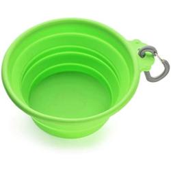 Flexzion Collapsible Dog Bowl Set of 1/2/4 Pack - 12oz Large Food Grade Silicone Foldable Expandable Pop Up Cup Dish Portable Travel Feeder Container for Pet Cat Food Water Feeding with Carabiner Clip