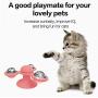 Heywean Cat Windmill Toy Multi-Functional with Massager Funny Pet Interactive Spin Toys for Cats (Pink-3)