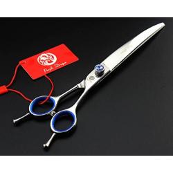 Purple Dragon 8.0 inch Professional 440C Pet Grooming Scissors,Dog Straight Shear, Chunker & Curved Shear Set with Pet Comb and Bag
