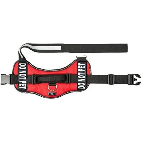 DO NOT PET Dog Vest Harness with Removable Patches and Reflective Trim