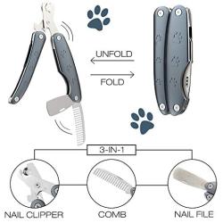 PETXIAOWU Dog Nail Clippers and Trimmer with File and Grooming Brush, Heavy Duty Nailclipper with Safety Guard to Avoid Over-Cutting for Cat, Dog, Rabbit, Guinea Pig at Home