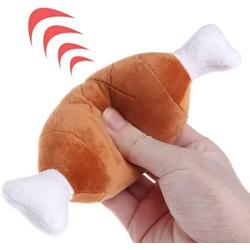 Yu-Xiang 2pack Chicken Leg Plush Toy Pet Squeaker Toy Dog Cat Chewing Toys for Small Medium Large Dog Pets