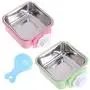 Crate Dog Bowl, Removable Stainless Steel Water Food Feeder Bowls Hanging Pet Cage Bowl Cage Coop Cup for Dogs Cats Puppy Rabbits Bird and Small Pets, 2 Pack
