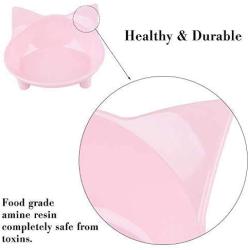 ljfjf Cat Bowls,3PCS Cat Bowl Set Non Slip Cat Bowls Durable Cat Food Bowl Plastic Cat Shaped Pet Water Bowl Pink/White/Gray for Cats and Puppys (Color : -)