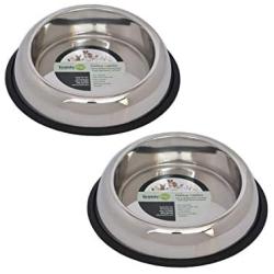 Iconic Pet 12 Cup Heavy Weight Non-Skid Easy Feed High Back Pet Bowl For Dog Or Cat (2 Pack)