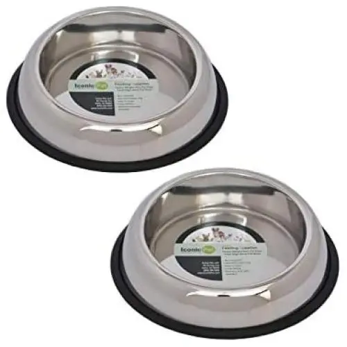 Iconic Pet 12 Cup Heavy Weight Non-Skid Easy Feed High Back Pet Bowl For Dog Or Cat (2 Pack) Iconic Pet 12 Cup Heavy Weight Non-Skid Easy Feed High Back Pet Bowl For Dog Or Cat (2 Pack)