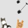 ocijf179 Cat Toy Pet Cat Kitten Feather Suction Cup Bell Teaser Interactive Wand Chew Play Toy - Black