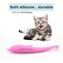 Studyset Catnip Toys Pets Pillow Chew Bite Supplies,Soft Silicone Mint Fish Shape Cat Toothbrush Chew Toy Automatic Cat Teaser