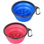 PetBonus 2-Pack Slow Feed Large Collapsible Dog Bowl (4 Cups,34oz), BPA Free Dishwasher Safe, Portable Foldable Travel Bowl, Food Cup Dish for Dogs Cats with 2 Carabiners