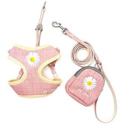 Pet Vest Harness with Leash for Puppy Dog and Cat,Matching Food Bag for Outdoor Walking or Hiking,Soft/Cosy Mesh for Small Dog Puppy Pets