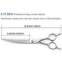 KINSARO Dog Grooming Scissors Dog Grooming Chunkers Dog Grooming Shears Dog Thinning Scissors for Dog 7'' 6.75'' Matte Silver