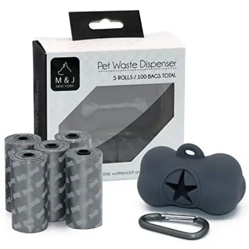 M&J Pet Supplies Dog Poop Bags for Waste Refuse Cleanup, Doggy Roll Replacements for Outdoor Puppy Walking and Travel, Leak Proof and Tear Resistant, Thick Plastic , 5rolls/100 Bags Grey M&J Pet Supplies Dog Poop Bags for Waste Refuse Cleanup, Doggy Roll Replacements for Outdoor Puppy Walking and Travel, Leak Proof and Tear Resistant, Thick Plastic , 5rolls/100 Bags Grey