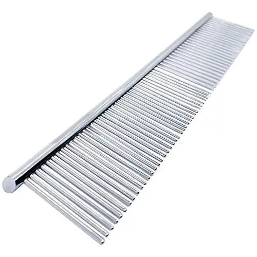 Pet Combs,Grooming Comb for Dogs & Cats,Pet Grooming Brush Deshedding Tool with Tapered Stainless Steel Pins Removes Tangles and Knots,Wide Trimmer Comb