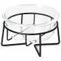 MUZITY Glass Raised Cat Small Dog Dishes, 20 Ounces Pet Food or Water Bowls with Metal Stand, Transparent MUZITY Glass Raised Cat Small Dog Dishes, 20 Ounces Pet Food or Water Bowls with Metal Stand, Transparent