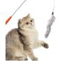 Earlyad Cat Toys, Funny Cat Stick Pet Toys, Three-Section Telescopic Stick with 5replacement Head Set