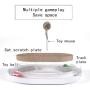 IMPHOM Cat Scratcher Toy Ball Roller Track Cat Ball Tower Puzzle Set Turn Plate Table Pet Baby Toy Four Ball.(White Color)