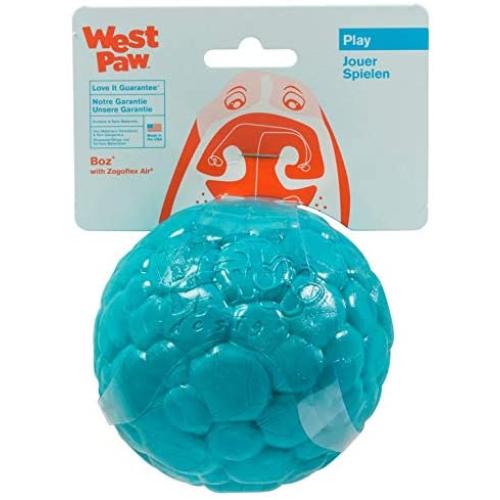 West Paw Zogoflex Air Boz Dog Toy – Floatable Pet Ball for Dogs, Fetch, Play, Chewing – Non-Toxic, Recyclable, Latex-Free Canine Toys – Durable Exterior Texture, Bouncy Squishy Ball, Made in USA