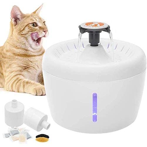 KOOLTAIL Cat Drinking Water Fountain - 100% Full Filtration with Activated Carbon Filter - 2.5L Ultra Quiet Pet Fountain, Cat Drinking Fountain Waterfall with Adjustable Water Flow and Led Light KOOLTAIL Cat Drinking Water Fountain - 100% Full Filtration with Activated Carbon Filter - 2.5L Ultra Quiet Pet Fountain, Cat Drinking Fountain Waterfall with Adjustable Water Flow and Led Light